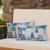 Set of 2 Gray and Blue Abstract Motif Rectangular Throw Pillows 18.5"
