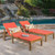 Set of 2 Orange and Brown Contemporary Outdoor Patio Rectangular Chaise Lounge 79"