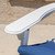 Set of 2 White and Navy Blue Outdoor Patio Adirondack Chairs with Cushions 35.25"