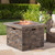 34.5" Gray and Brown Square Outdoor Patio Fire Pit