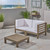 3pc Gray and White Contemporary Outdoor Patio Cushioned Loveseat with Table Set 30.25"