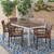 7-Piece Brown and White Rectangular Outdoor Furniture Patio Dining Set
