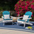 Set of 2 Blue and White Outdoor Patio Adirondack Chairs with Cushions 35.75"