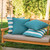 Set of 4 Teal Blue and White Striped Outdoor Patio Pillows 18"