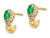 2/5 Carat (ctw) Emerald J-Hoop Earrings in 14K Yellow Gold with Diamonds