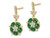 1.60 Carat (ctw) Lab-Created Emerald Flower Earrings in 14K Yellow Gold with Lab-Grown Diamonds