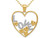 14K Yellow Gold LOVE Floating Hearts Pendant Necklace Charm with Chain