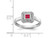 1/6 Carat (ctw) Princess Cut Natural Ruby Ring in 14K White Gold with Diamonds - 08QGG5763RUW-6