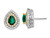 1.20 Carat (ctw) Lab-Created Emerald Drop Earrings in 14K White Gold with Lab-Grown Diamonds