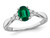 9/10 Carat (ctw) Lab-Created Emerald Ring in 14K White Gold with Diamonds