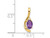 2/5 Carat (ctw) Amethyst Solitaire Pendant Necklace in 14K Yellow Gold with Chain