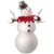 18" Red and White Snowman with Poinsettia Collar Christmas Tabletop Decor