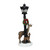 19" LED Lighted Black Lamp Post with Deer and Wreath Table Top Christmas Decoration