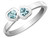 Aquamarine Double Heart Ring 2/5 Carat (ctw) in Sterling Silver - 68QGG0400AQ-5