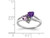 Amethyst and Pink Quartz Heart Promise Ring 4/5 Carat (ctw) in Sterling Silver - 68QGG4570PQ-7