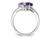 Amethyst and Pink Quartz Heart Promise Ring 4/5 Carat (ctw) in Sterling Silver - 68QGG4570PQ-7