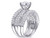4 1/5 Carat (ctw) Lab-Created White Sapphire Bridal Engagement Ring & Wedding Band Set In Sterling Silver - 68DLG1001058CWS-8