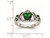 Claddagh Ring in Stainless Steel with Green Heart CZ