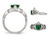 Claddagh Ring in Stainless Steel with Green Heart CZ