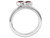 Created Synthetic Ruby Double Heart Ring 0.60 Carat (ctw) in Sterling Silver