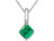 1.25 Carat (ctw) Cushion-Cut Emerald Pendant Necklace in 14K White Gold with Chain