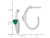 1.25 Carat (ctw) Lab-Created Trillion Emerald J-Hoop Earrings in 14K White Gold with Diamonds
