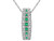 3/10 Carat (ctw) Lab-Created Emerald Drop Pendant Necklace in 14K White Gold with Lab-Grown Diamonds and Chain