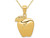 Number-1 Apple Teacher Charm Pendant Necklace in 14K Yellow Gold with Chain