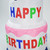 4' Inflatable Lighted Happy Birthday Cake Outdoor Decoration
