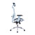 3' Blue, Black, and Silver High Back Executive Mesh Office Chair with Arms, Headrest and Lumbar Support