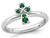 1/8 Carat (ctw) Lab Created Emerald Cross Ring in Sterling Silver - 68QGG1634CEM-5