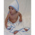 Set of 2 6" White and Yellow Solid Whimsical Infant Hooded Bath Towels