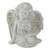 6" Ivory Sitting Angel with Bird Outdoor Garden Statue