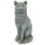 25.5" Gray and Green King Olav Norwegian Forest Cat Statue