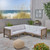 5 Piece Gray Contemporary Patio Sectional Sofa Set - White Cushions