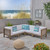 5 Piece Gray Contemporary Patio Sectional Sofa Set - White Cushions