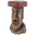20.5" Brown and Red Easter Island Moai Side Table