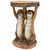 20.5" White and Brown Kalahari Meerkats Side Table