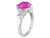 Created Pink Sapphire Heart Ring 4.20 Carat (ctw) in Sterling Silver - 68DLG1190CPS-6