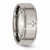 Chisel Titanium Ridged Edge Cross 8mm Brushed and Polished Wedding Band TB78 - TB78K75