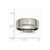Chisel Titanium Ridged Edge Cross 8mm Brushed and Polished Wedding Band TB78 - TB78K115
