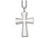 Chisel Stainless Steel Laser Cut and Brushed Cross Pendant Necklace SRN73324Y