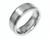 Chisel Stainless Steel Grooved Edge 8mm Brushed and Polished Wedding Band SR87 - SR87Y95