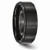 Chisel Black Ceramic Ridged Edge 8mm Brushed and Polished Wedding Band CER44 - CER44AI95