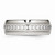 Chisel Stainless Steel Polished Half Round Grooved CZ Ring SR534 - SR534Y75