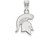 LogoArt Sterling Silver Michigan State University Small Pendant Necklace SS044MIST