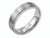 Chisel Stainless Steel Ridged Edge 6mm Brushed and Polished Wedding Band - SR32Y13