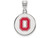 LogoArt Sterling Silver Ohio State University Medium Enamel Disc Pendant Necklace SS063OSUT