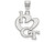 LogoArt Sterling Silver Georgia Institute Of Technology Large I Love Logo Pendant Necklace SS014GTT