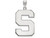 LogoArt Sterling Silver Michigan State University XL Pendant Necklace SS005MIST